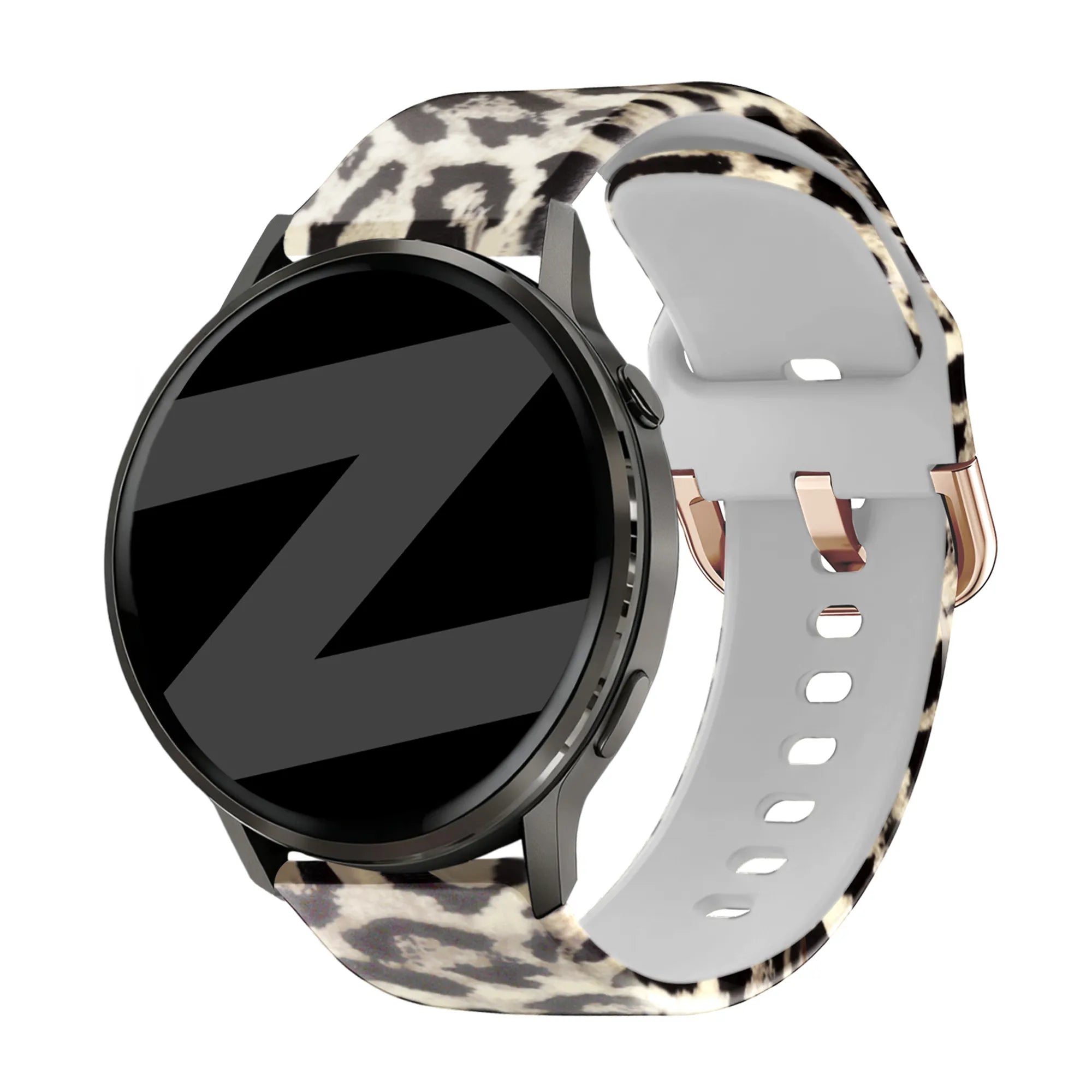 Silicone Strap, on a watch, 3/4 front view