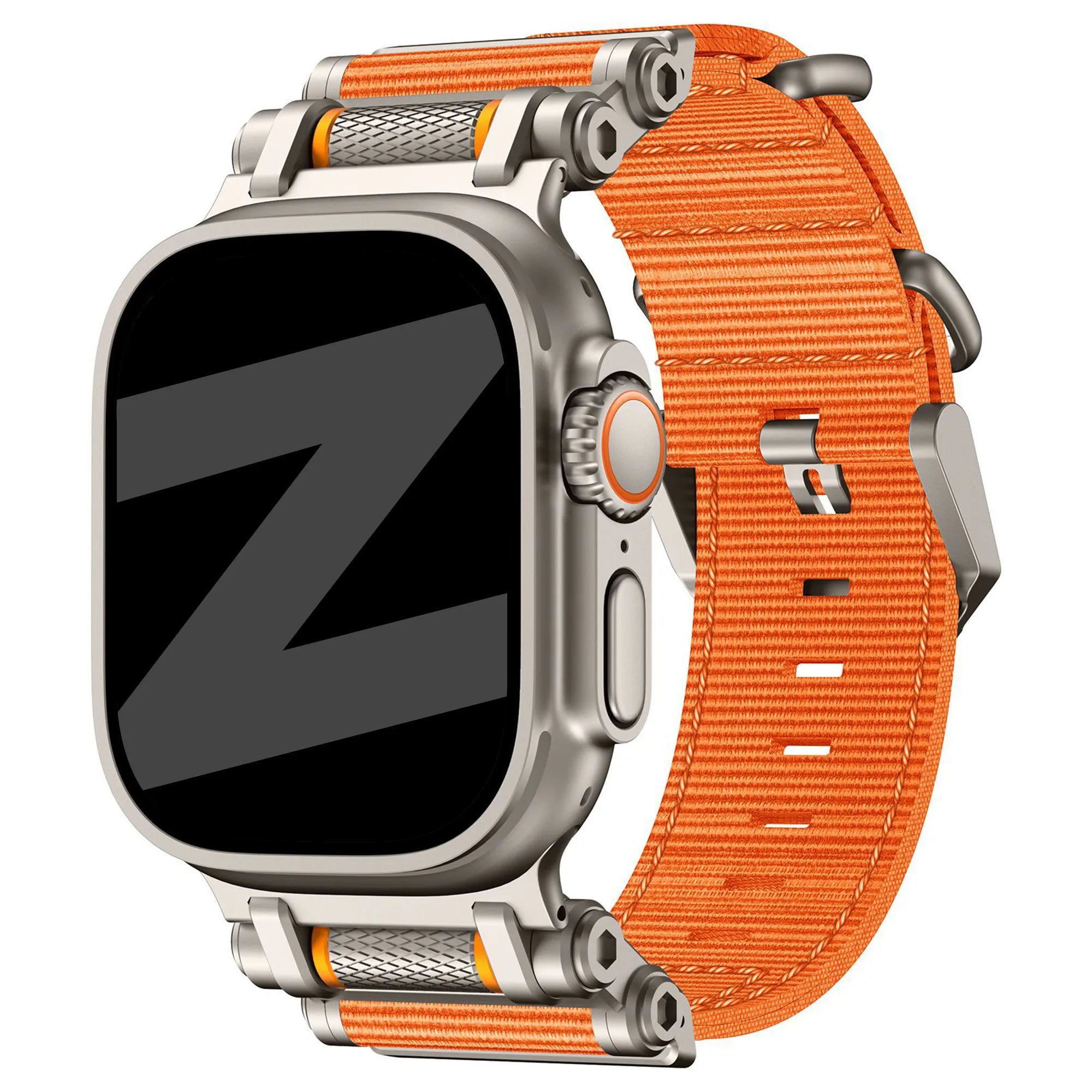 Bandz Apple Watch Nylon Strap 'Explorer' (Orange/Titanium)