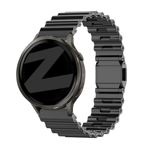 Bandz Amazfit Bip 6 Premium Steel Strap 'Ocean' (Black)