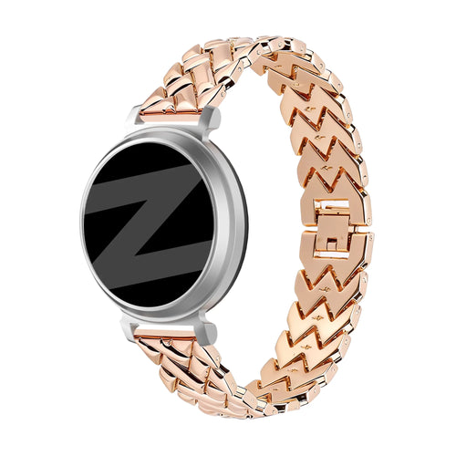 Bandz Pebble Round 2 - 14mm Metal Strap 'V-Type' (Rose Gold)