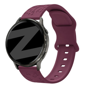 Silicone Strap 'Leopard', wine red, on a watch, 3/4 front view