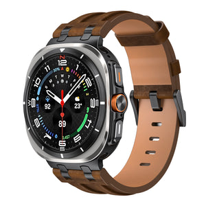 Samsung Galaxy Watch Ultra 2 Solid Leather Strap (Dark Brown)