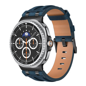 Samsung Galaxy Watch 8 Classic Solid Leather Strap (Dark Blue)