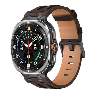 Samsung Galaxy Watch Ultra 2 Solid Leather Strap (Coffee)