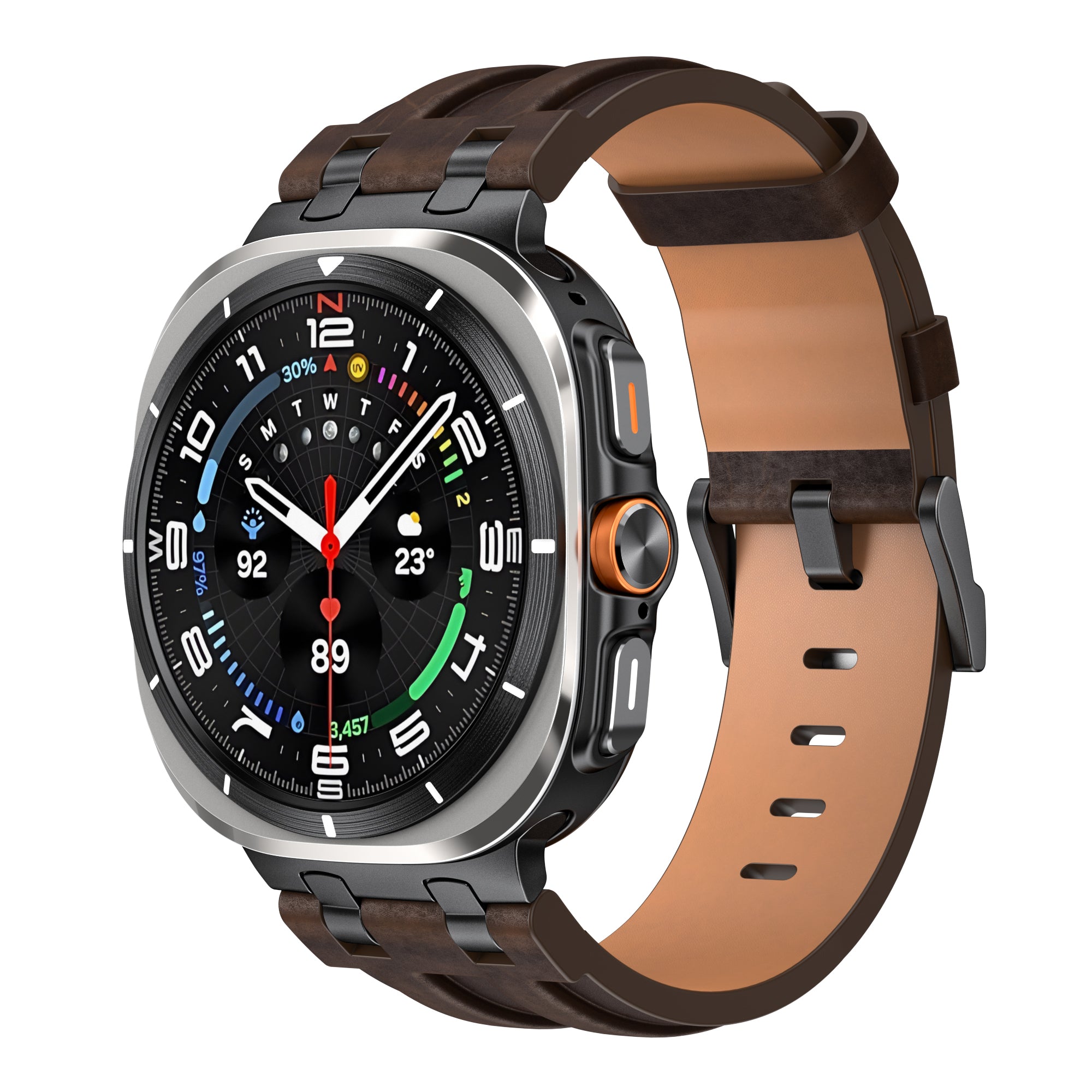 Samsung Galaxy Watch Ultra 2 Solid Leather Strap (Coffee)