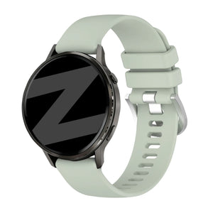 Silicone Strap 'Classic', light green, on a watch, 3/4 front view
