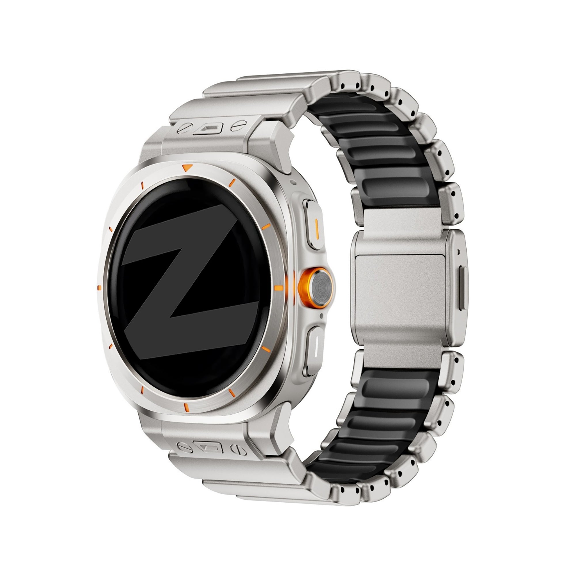 ウルトラサン Samsung Galaxy Watch Ultra 2 Titanium Strap 'Hybrid' - Titanium/Black