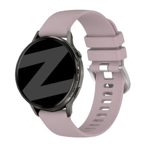 Silicone Strap 'Classic', lavender, on a watch, 3/4 front view