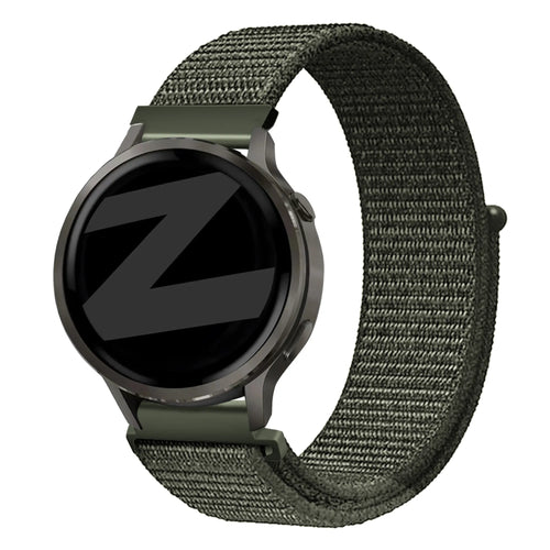 Bandz Garmin Forerunner 255s Nylon Loop Strap (Dark Green)