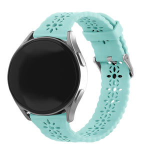 Patterned Silicone Strap, on a watch, 3/4 front view