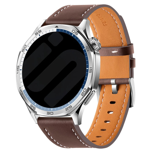 TicWatch 22mm 'One Push' Leather Strap (Dark Brown)