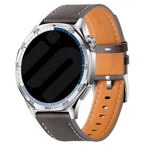 Suunto 9 Peak 'One Push' Leather Strap (Grey)