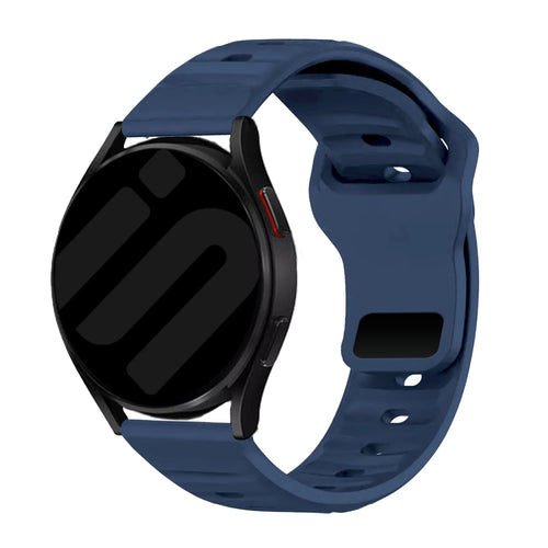 Outdoor Silicone Strap, blue, on a watch, 3/4 front view