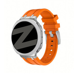 Bandz Samsung Galaxy Watch 8 - 44mm Silicone Strap 'Luxe Liquid' (Orange)