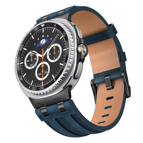 Samsung Galaxy Watch 8 Classic Solid Leather Strap (Dark Blue)