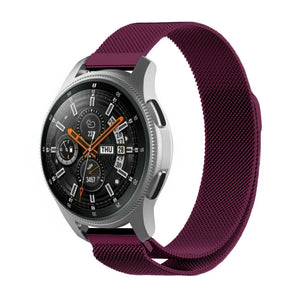 Milanese Strap, purple, on a watch, 3/4 front view