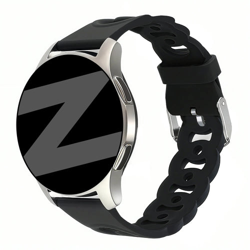 Bandz Oozoo Smartwatch 20mm Silicone Strap 'Chains' (Black)