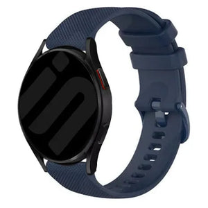 Premium Silicone Strap, dark blue, on a watch, 3/4 front view