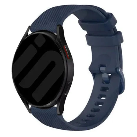 Premium Silicone Strap, dark blue, on a watch, 3/4 front view