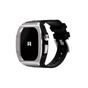 Reqior Apple Watch 45mm Polymer and Metal Case with Rubber Strap (Silver)