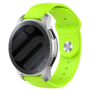 Silicone Sport Strap, light green, on a watch, 3/4 front view