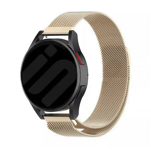 Milanese Strap, champagne, on a watch, 3/4 front view