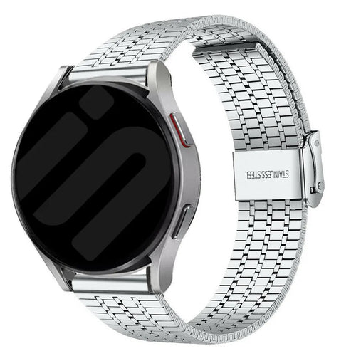 Fine Steel Strap, silver, on a watch, 3/4 front view