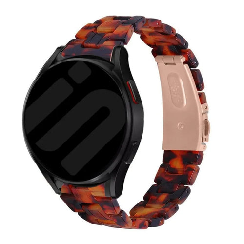 Metal Resin Strap, lava, on a watch, 3/4 front view