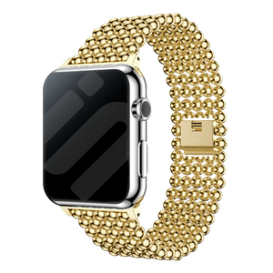 Apple Watch Beaded Steel Strap (Gold)