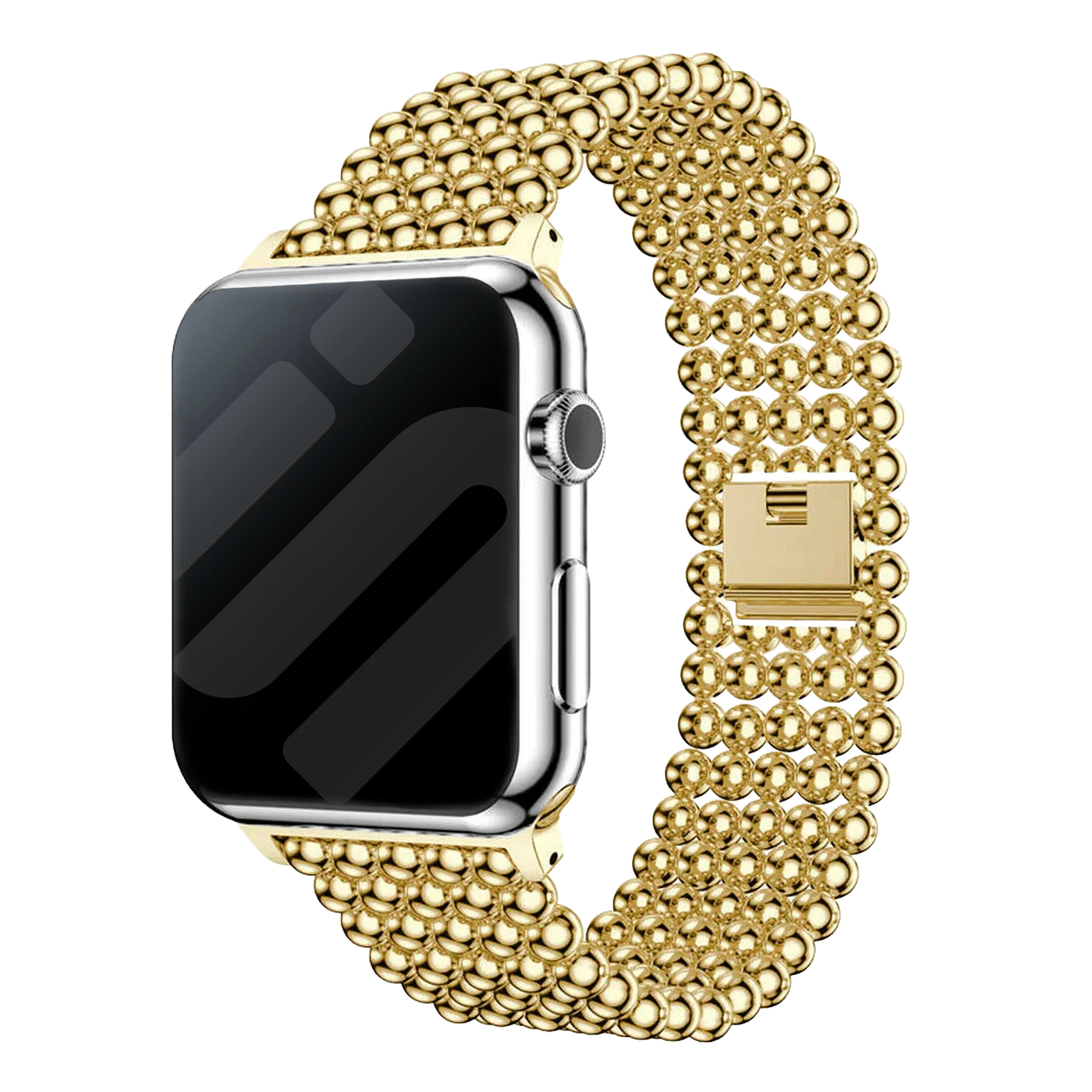 Apple Watch Beaded Steel Strap (Gold)