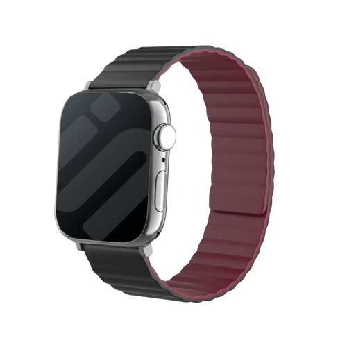 Apple Watch Magnetic Silicone Strap (Black/Red)