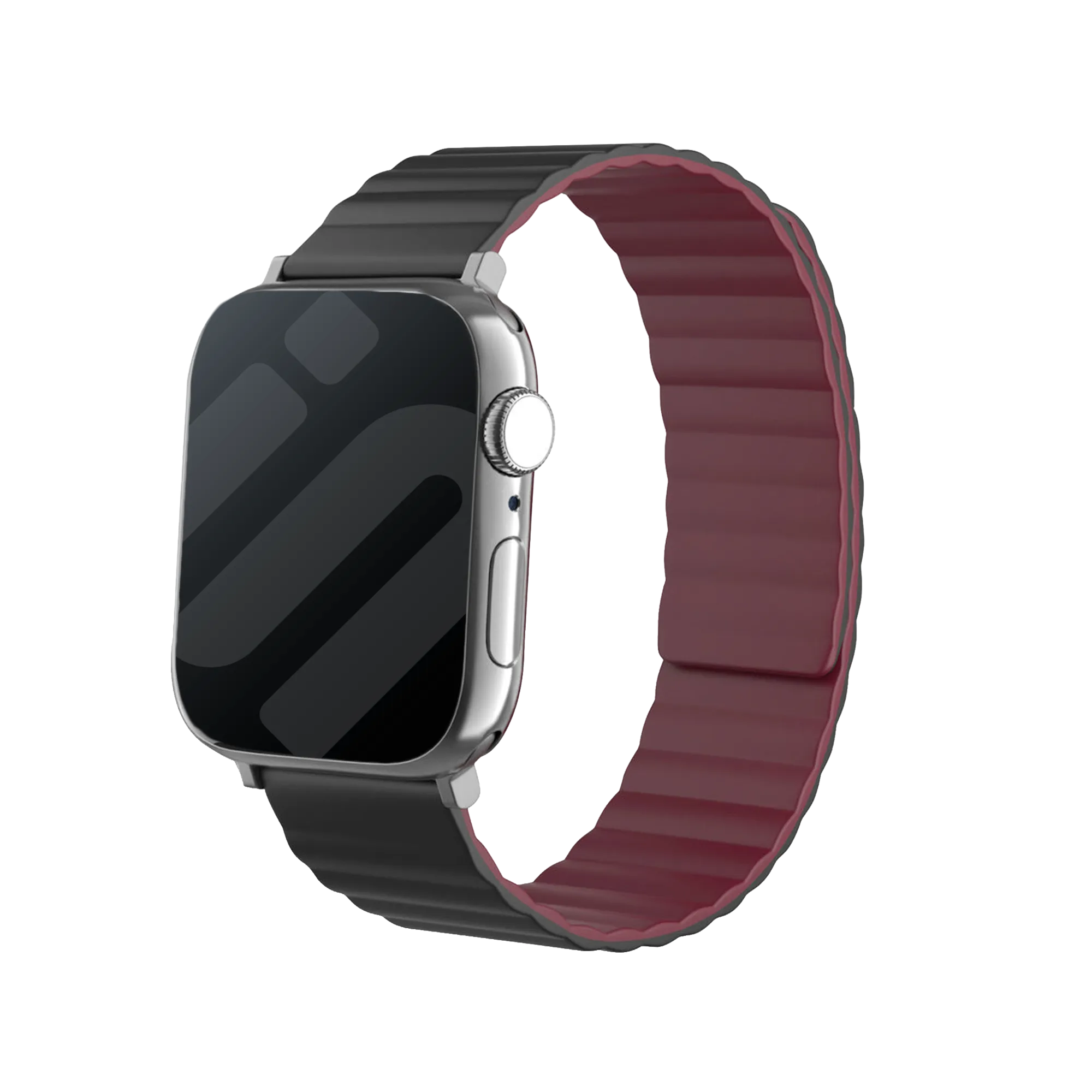 Apple Watch Magnetic Silicone Strap (Black/Red)