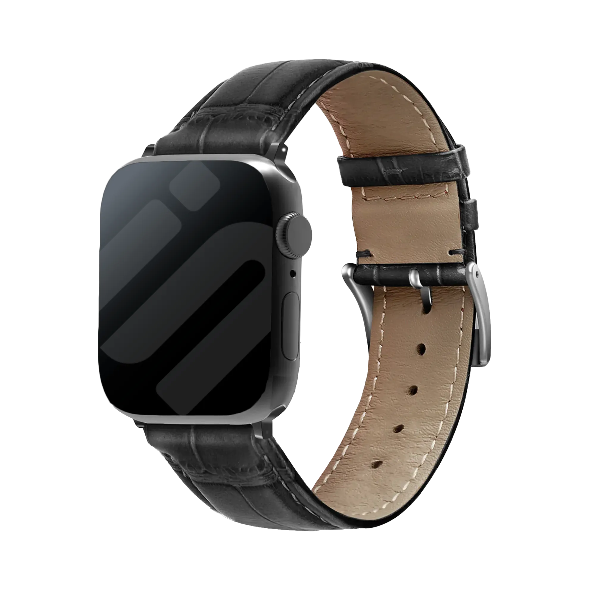 Apple Watch Leather Strap Crocodile Grain (Black)