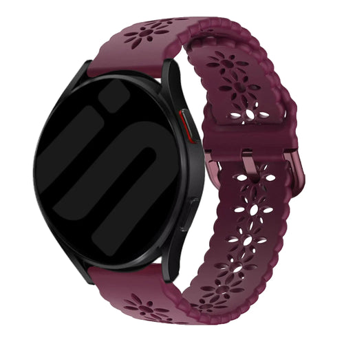 Coros Pace 2 Patterned Silicone Strap (Wine Red)