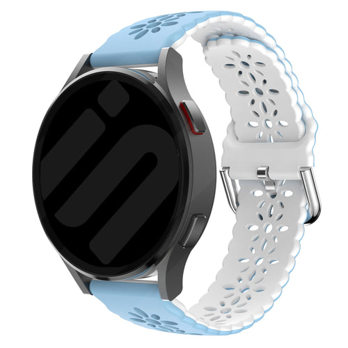 Withings ScanWatch Nova Patterned Silicone Strap (Light Blue/White)