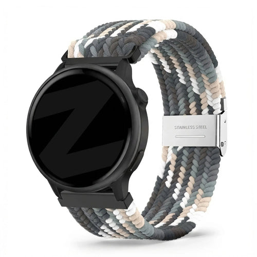 Woven Nylon Strap, slate, on a watch, 3/4 front view