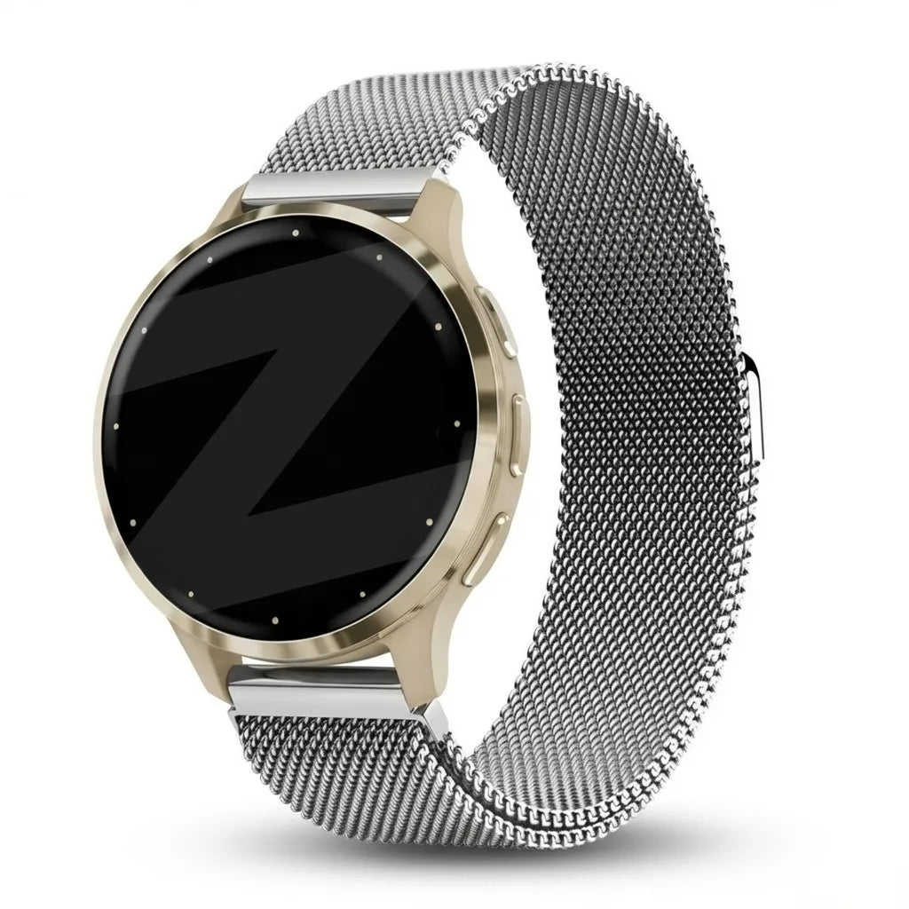 Bandz Garmin Venu 3s Milanese Loop Strap (Silver)