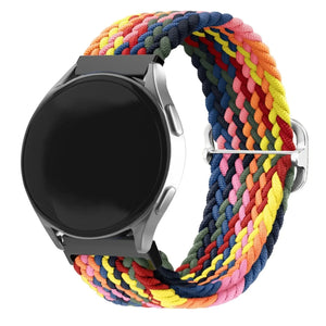 Nylon Adjustable Braided Strap, multicolour, on a watch, 3/4 front view