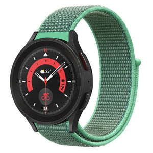 Nylon Strap, mint, on a watch, 3/4 front view