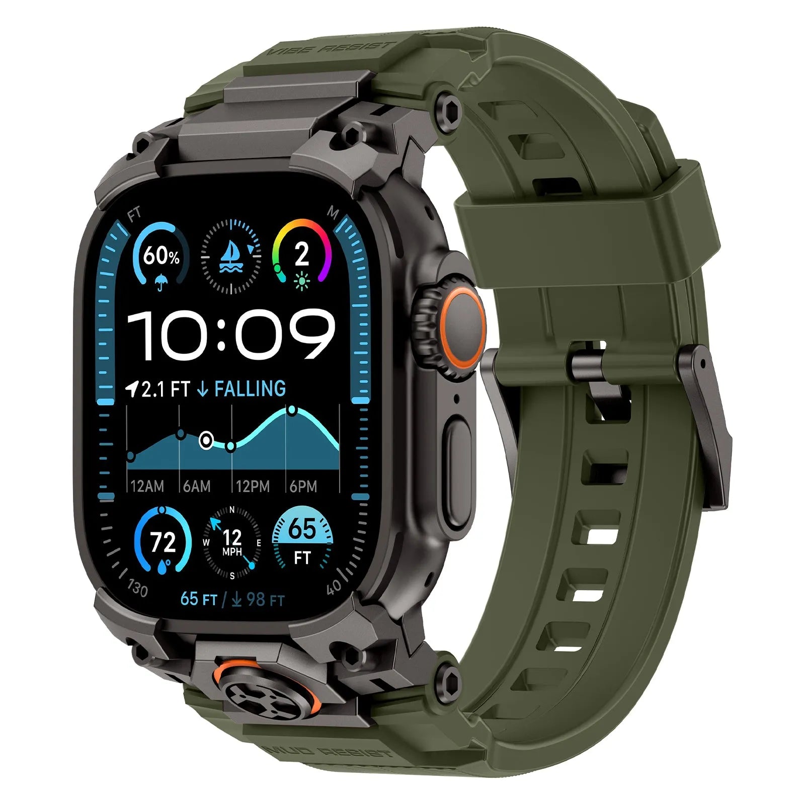Apple Watch 'Four Claw' Silicone Strap (Green)