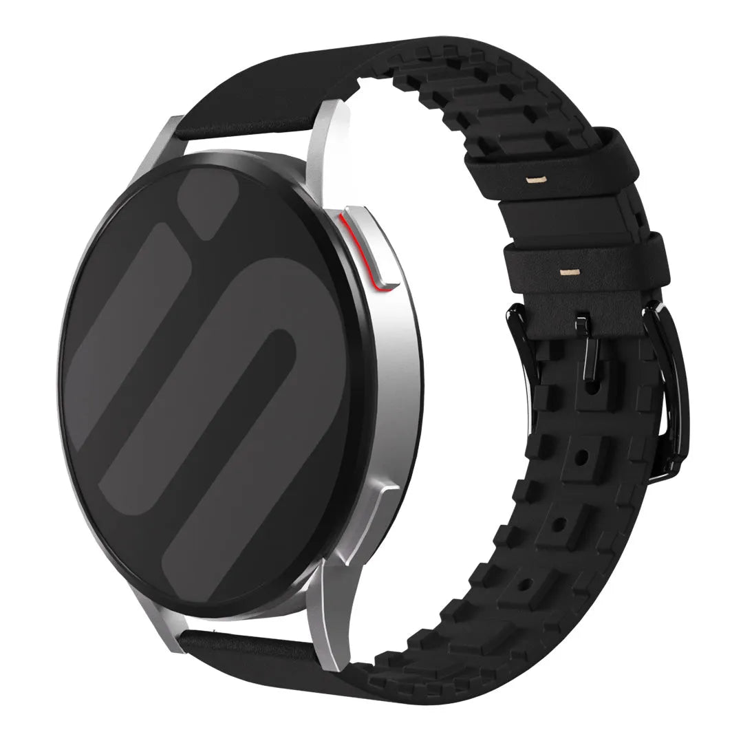Coros Pace 2 Leather / Silicone Strap (Black)