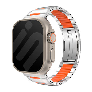 Apple Watch Steel Hybrid Strap (Titanium/Orange)