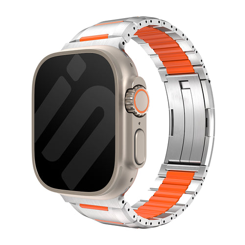 Apple Watch Steel Hybrid Strap (Titanium/Orange)