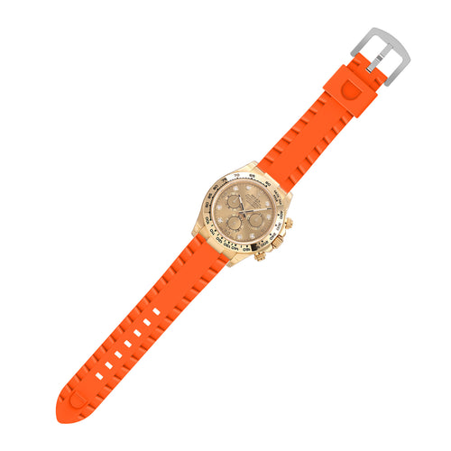 Universal 24mm Wave Silicone Strap (Orange)