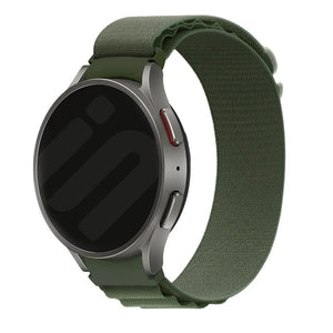 Alpine Nylon Strap, green, on a watch, 3/4 front view