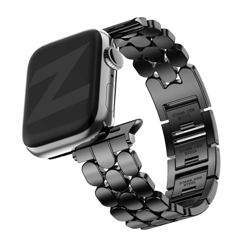 Bandz Apple Watch Steel Strap 'Oval' (Black)