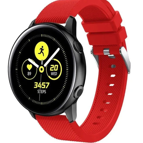 Twill Silicone Strap, red, on a watch, 3/4 front view