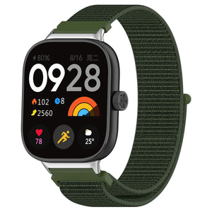 Nylon Strap, army green, on a watch, 3/4 front view