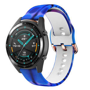 Print Silicone Strap, on a watch, 3/4 front view