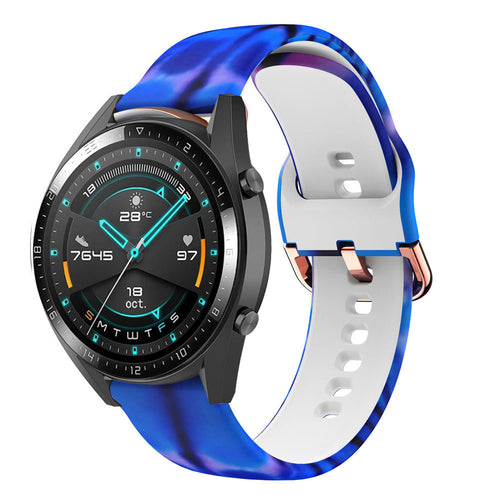 Print Silicone Strap, on a watch, 3/4 front view